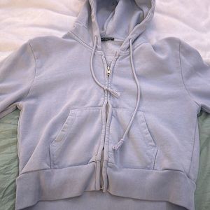 light blue brandy melville cropped zip up